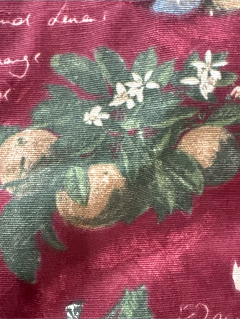 Pair of Waverly Cotton Valances Fruit & Gingham Country Cottage Style 76” x 17”